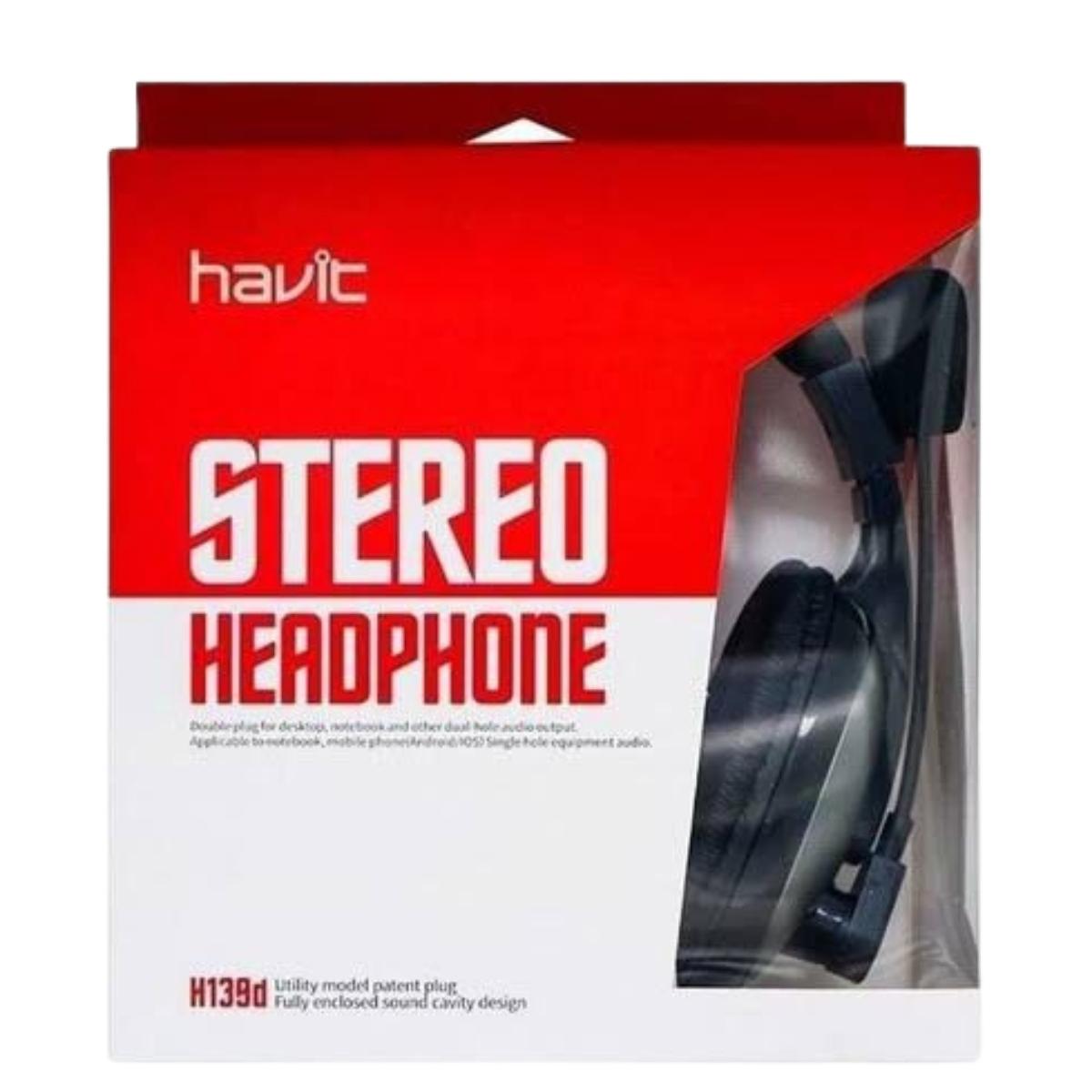 AUDÍFONOS GAMER HAVIT H139D COLOR PLOMO 3.5MM CON MICRÓFONO.